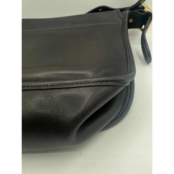 Vintage Coach Black Leather Patricia's Legacy Crossbody Flap Saddle Bag 9951 - Picture 9 of 16